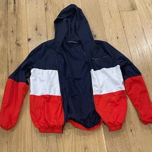 Brandy Melville red, white and blue Zip up, one size only